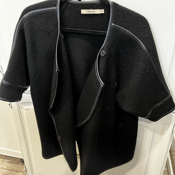 J Brand wool coat with leather trim - Picture 4 of 4